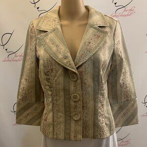 Matty M. Size Medium. Tapestry Lined 3/4 Sleeve Jacket/Top. USA. DB2.